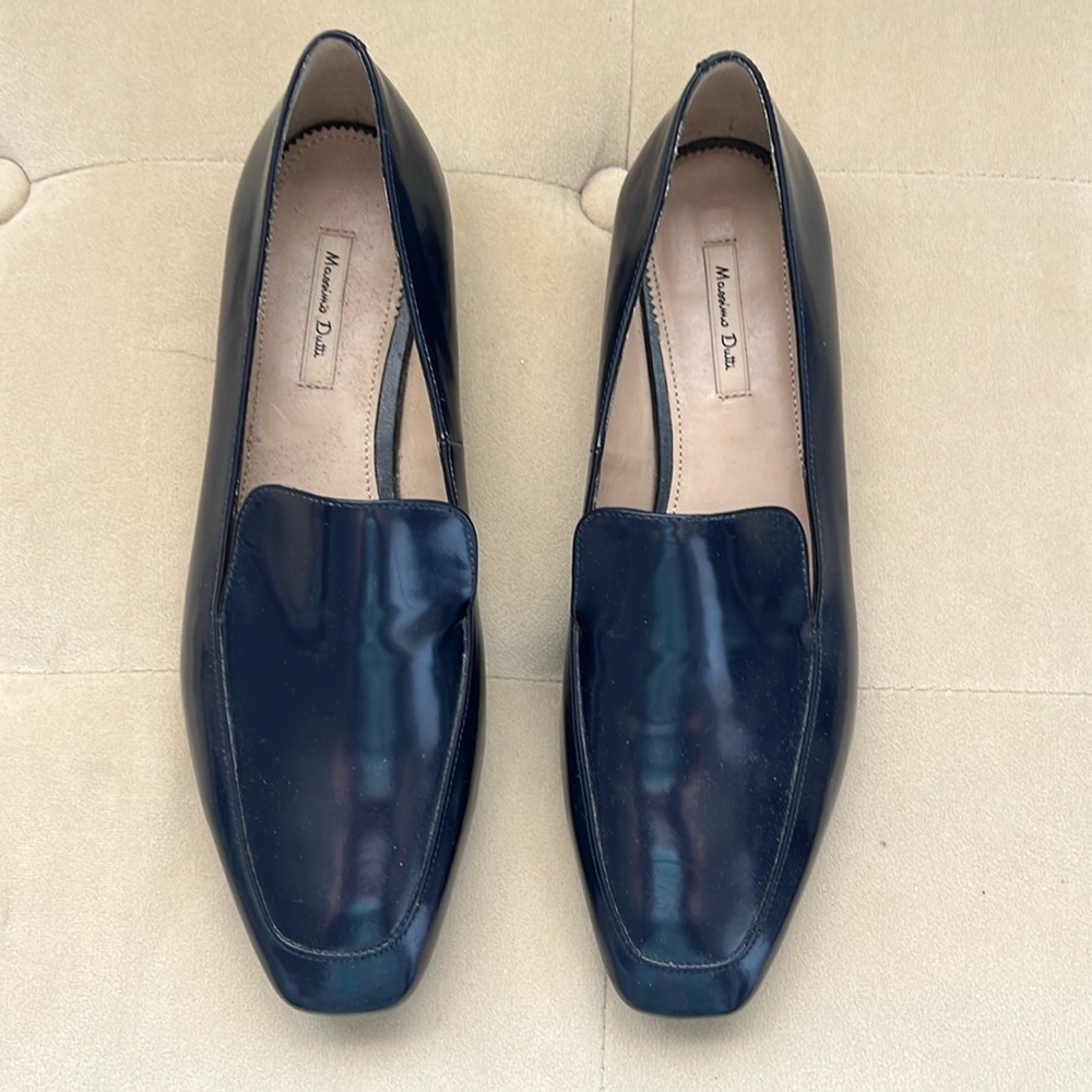 Massimo Dutti navy loafers size 40 new without tags no box